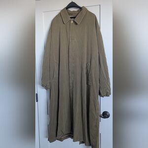 Vintage Luciano Barbera Sportswear Overcoat Green Sz 52 Bergdorf Goodman Trench